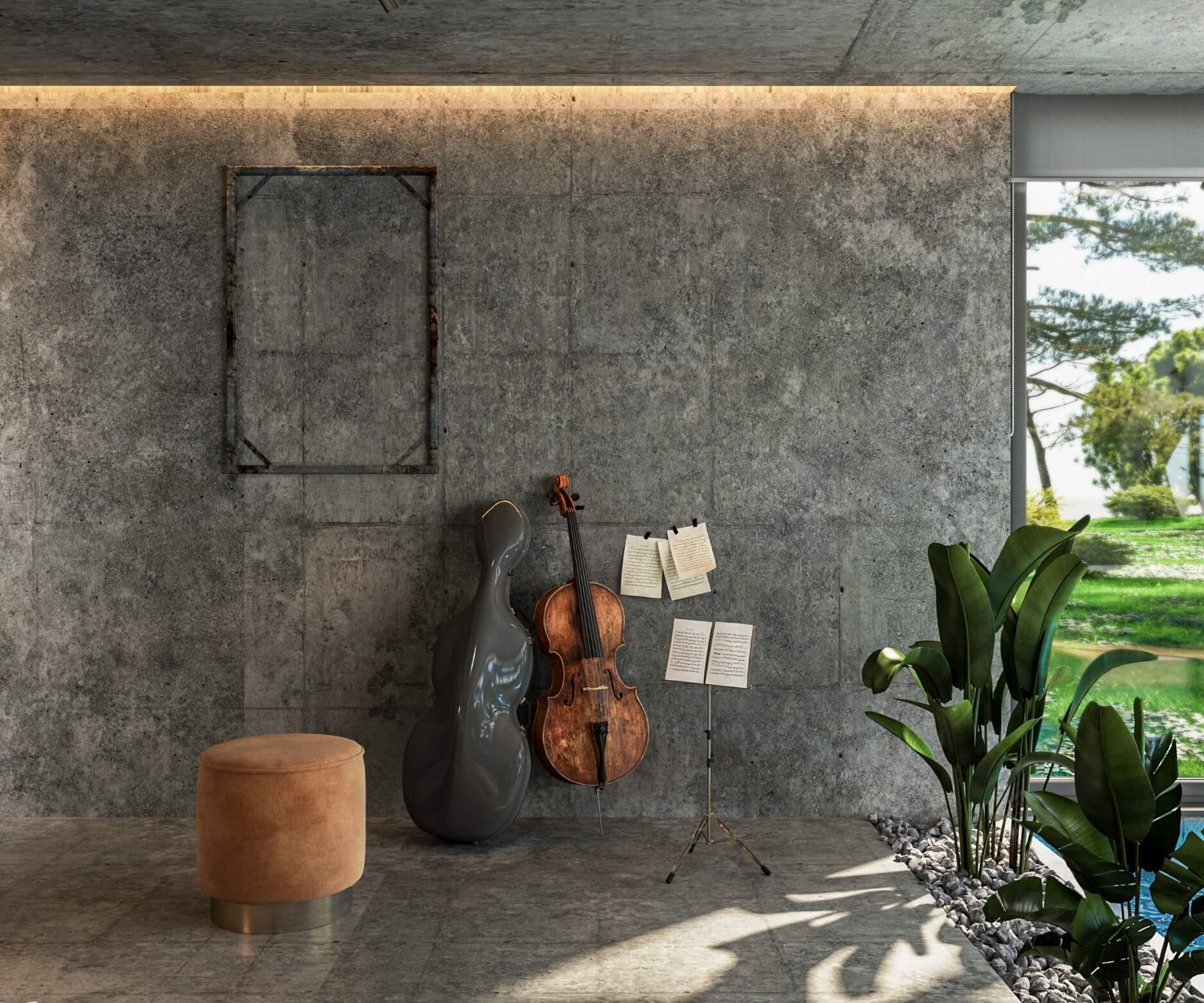 Modern Bedroom Design For A Musician By Visualization